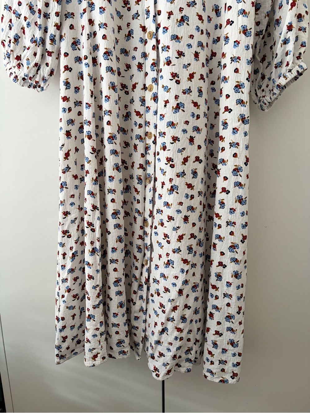 Hatch White Midi Dress with Navy & Red Floral Print - Picture 5 of 9